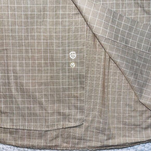 Geoffrey Beene | Long Sleeve Button Down Shirt | Tan | 17.5 32/33 - Picture 6 of 6